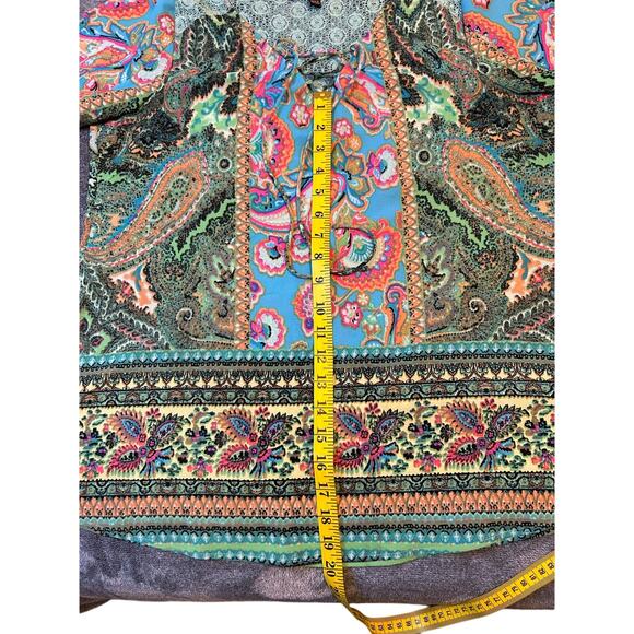 Anthropologie Olive Hill Multicolor Split Sleeve Tunic - Size M - Picture 5 of 9